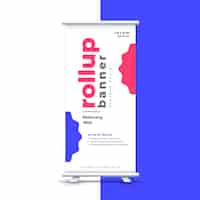 Free vector business rollup standee cover layout in modern style