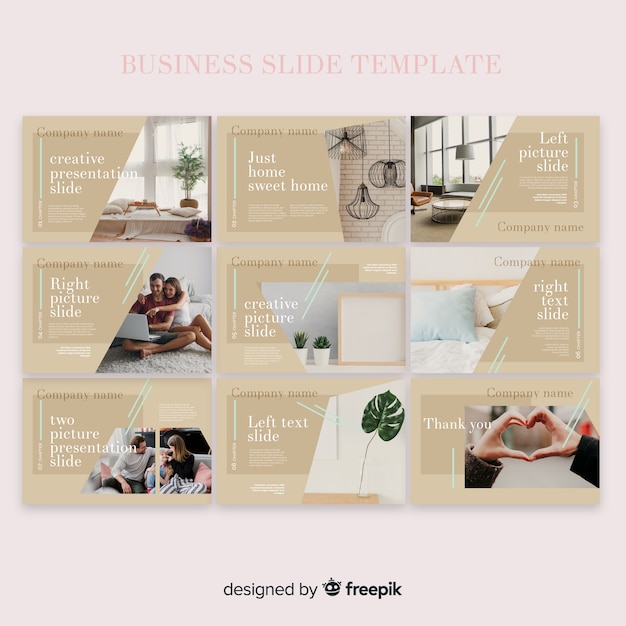 Free Vector business slide presentation template