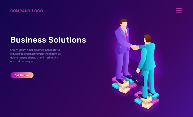 Free Vector business solution and agreement isometric concept