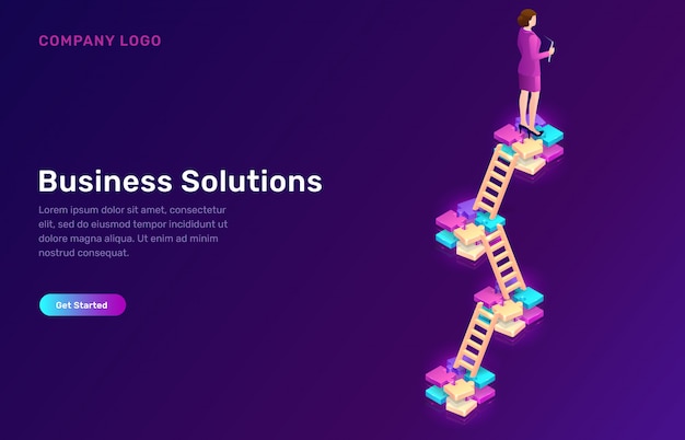 Free Vector business solution, strategy of development concept