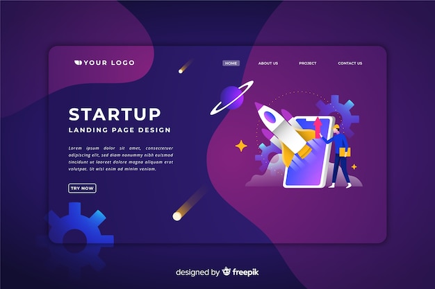 Business startup landing page template