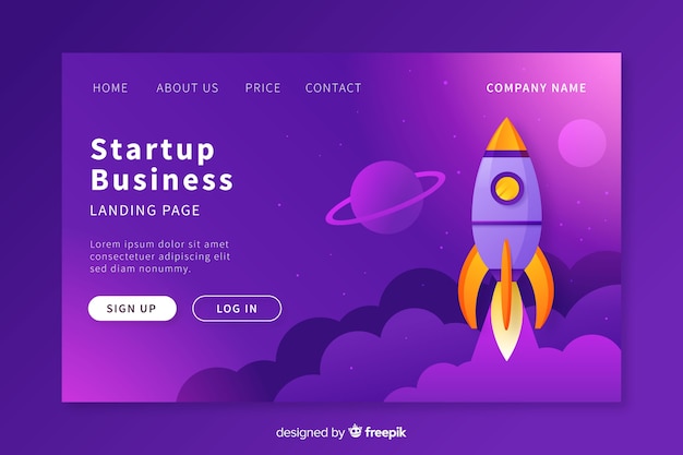 Business startup landing page template