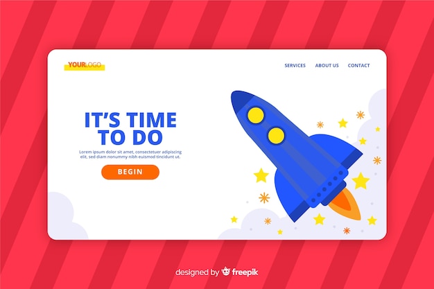 Free Vector business startup landing page