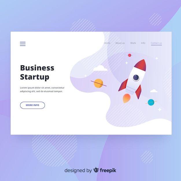 Free Vector business startup landing page