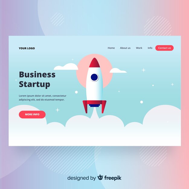 Business startup landing page