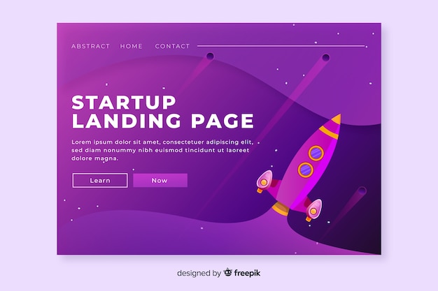 Free Vector business startup landing page