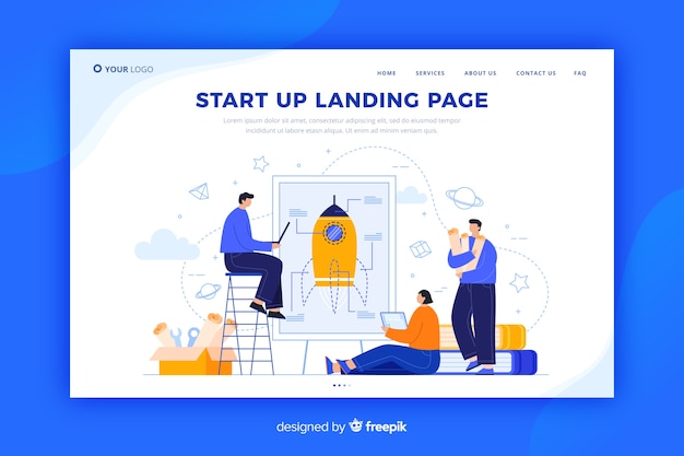 Business startup landing page