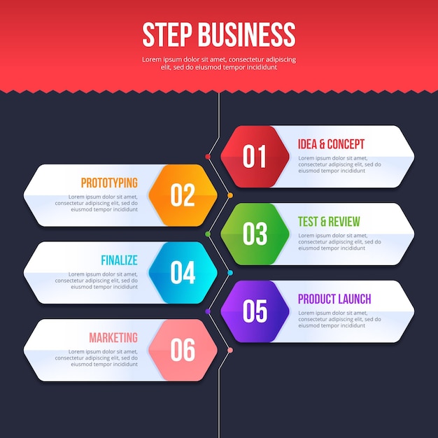 Business steps infographic design