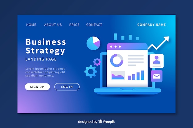 Business strategy landing page template