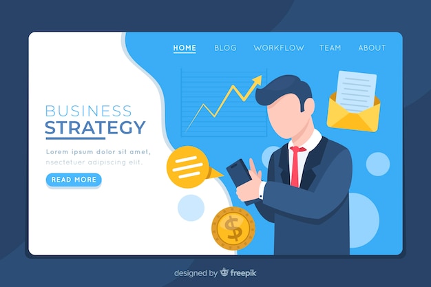 Business strategy landing page