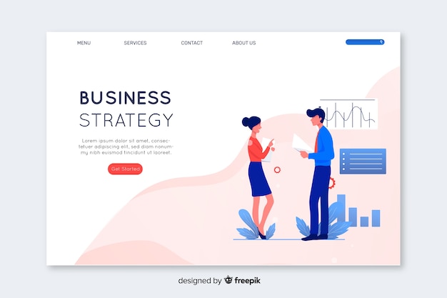 Business strategy landing page