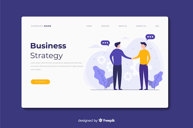 Business strategy landing page