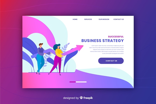 Business strategy landing page