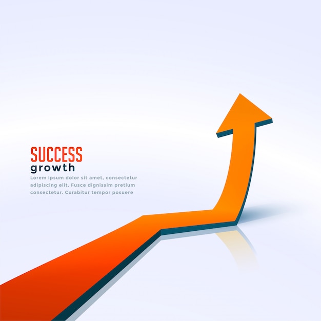 Business success growth arrow moving upward background