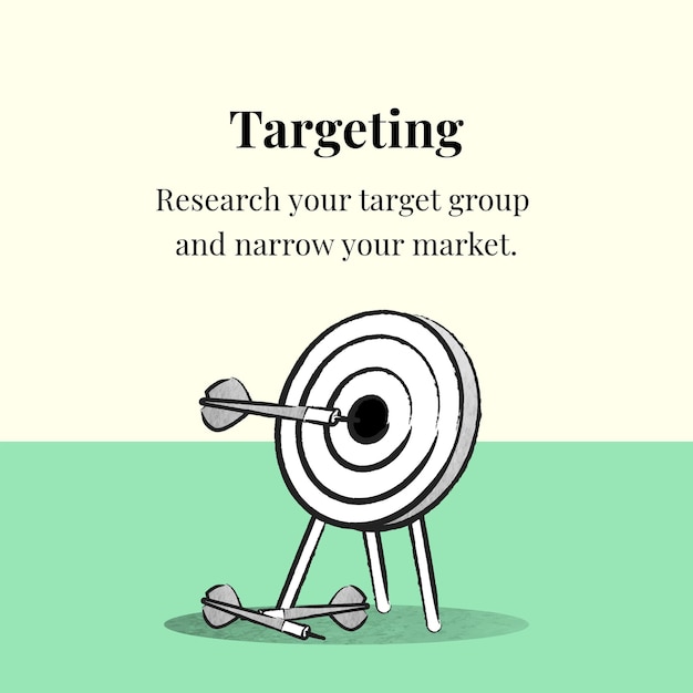 Business targeting template vector with dart and arrow on beige and green banner