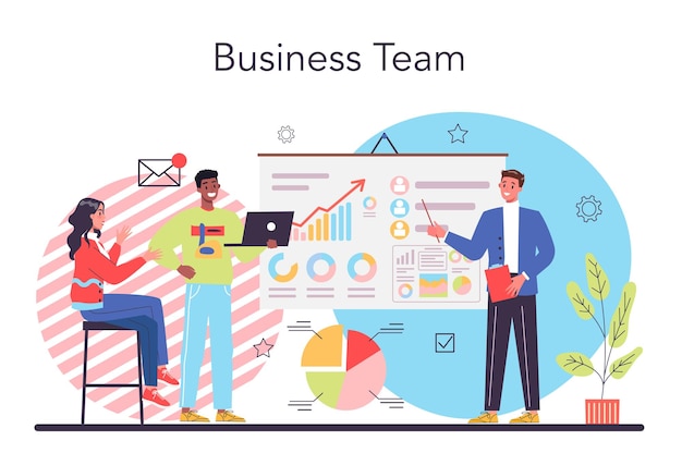 Free Vector business team concept idea of strategy and achievement in teamwork team building group of people work together for business development communication and cooperation vector flat illustration