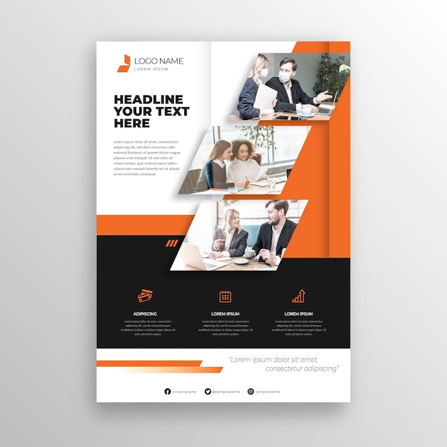 Business template with photo of coworkers