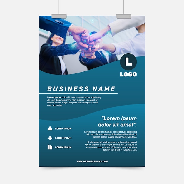 Free Vector business template with photo