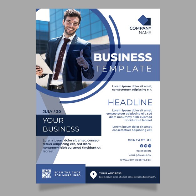 Business template with photo