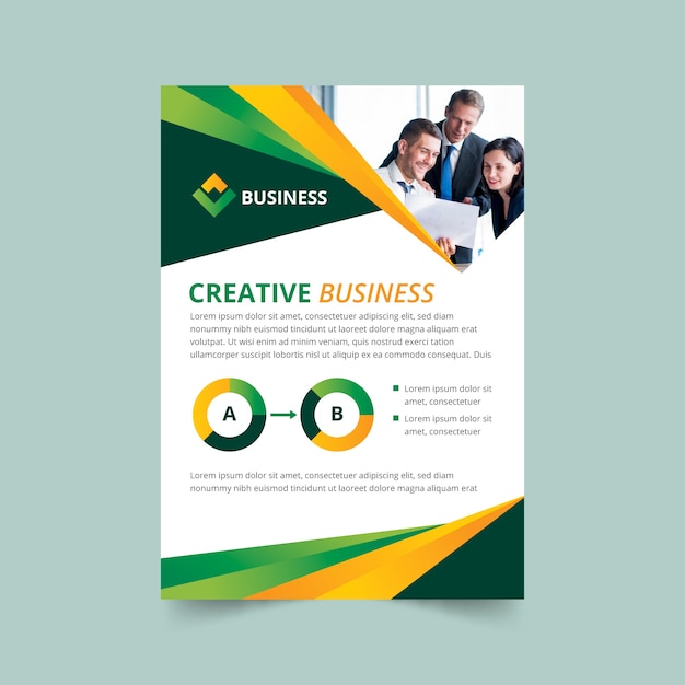 Business template with photo