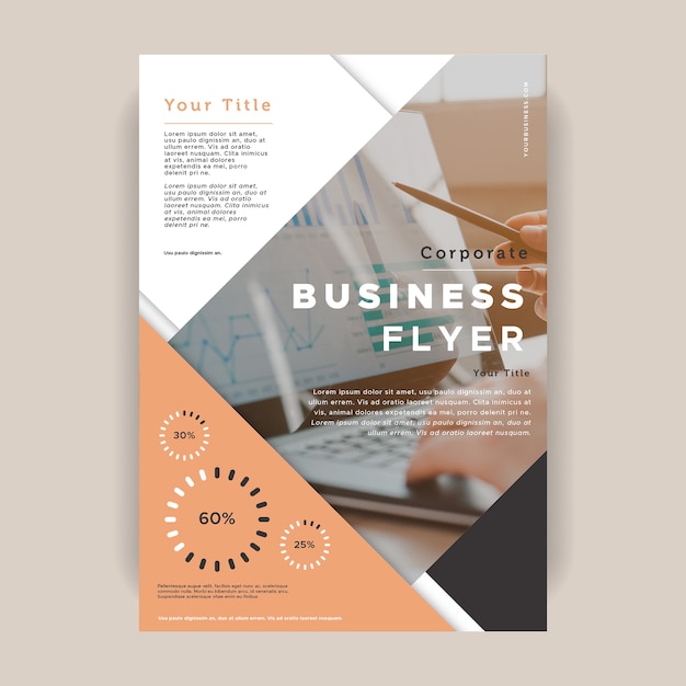 Free Vector business template with photo