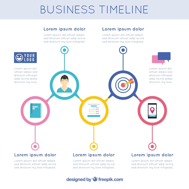 Free Vector business timeline concept