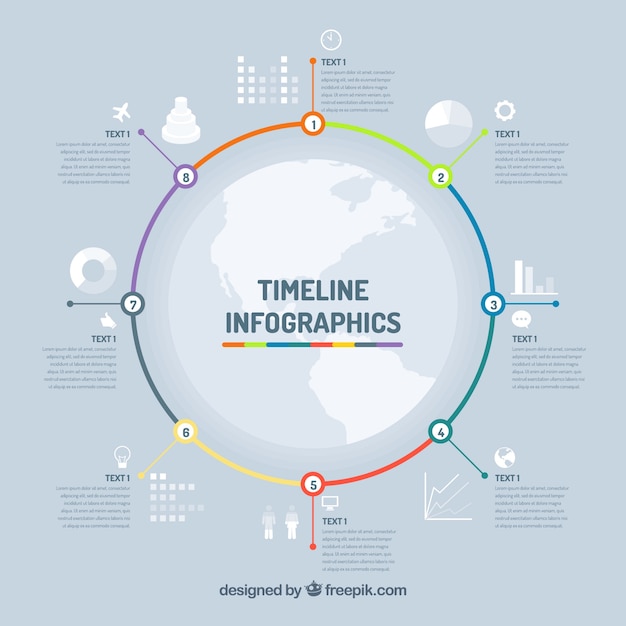 Business timeline template with infographic style