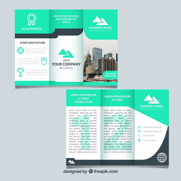 Business trifold in abstract style