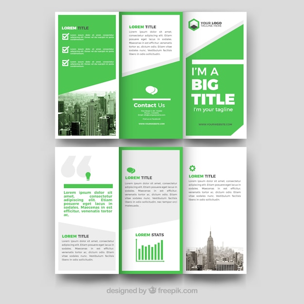 Business trifold in abstract style