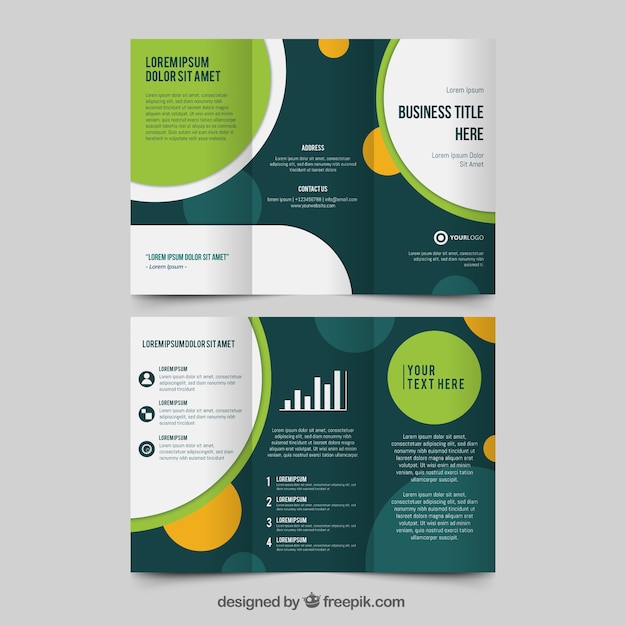 Business trifold in abstract style