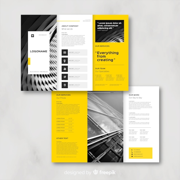 Free vector business trifold brochure template