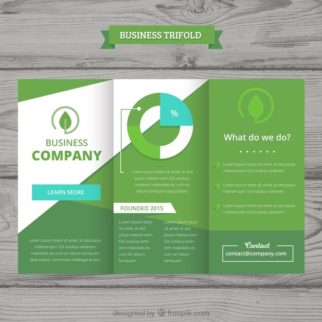 Business trifold in flat style