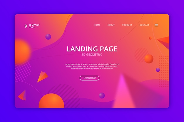 Business website landing page template