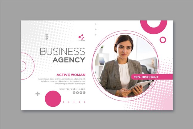 Business woman banner template