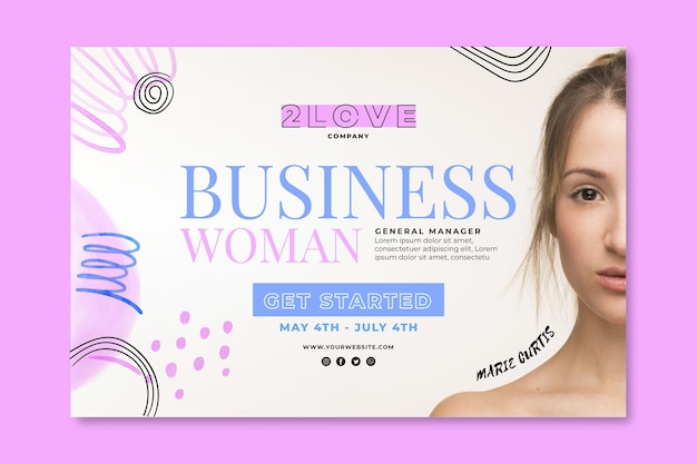 Business woman banner template