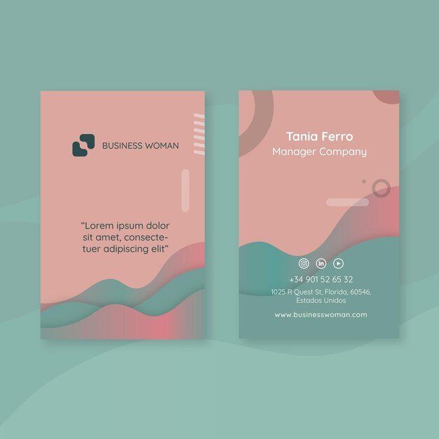 Business woman business card