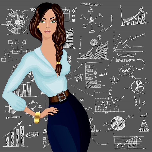 Free Vector business woman character