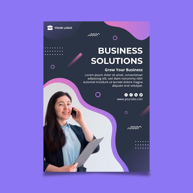 Business woman flyer template