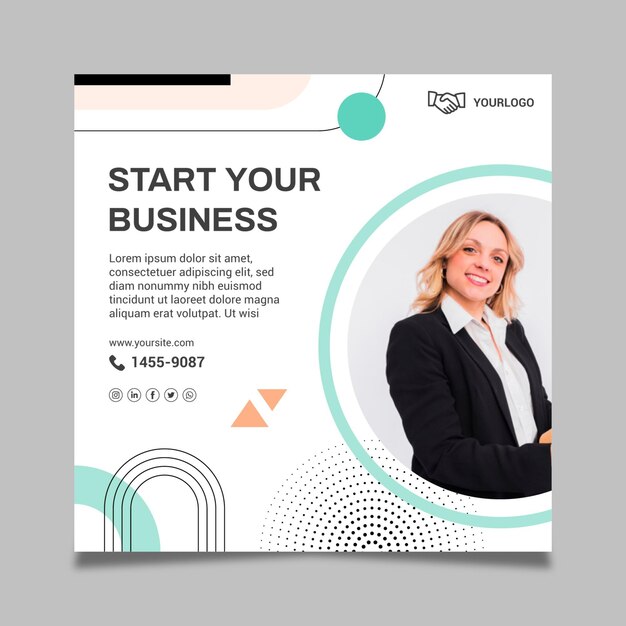 Business woman flyer template