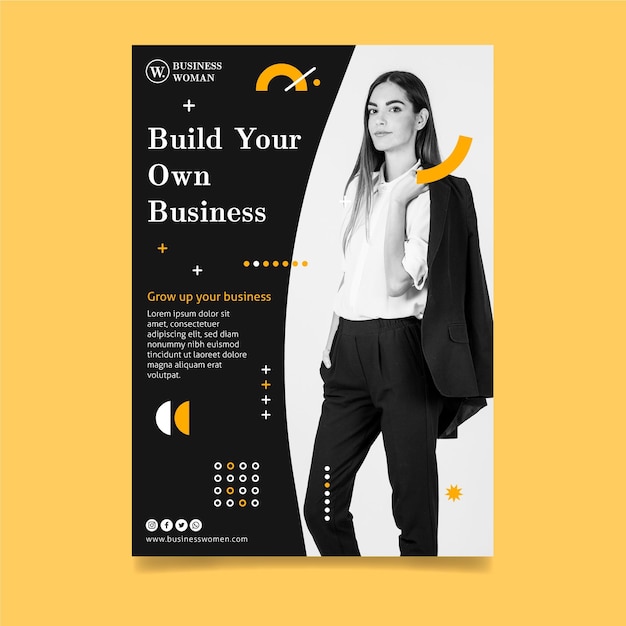 Business woman flyer template