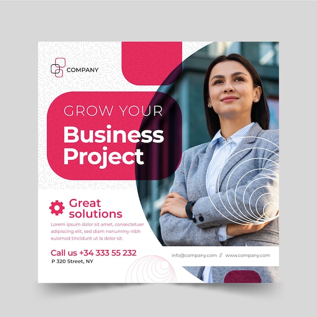 Business woman flyer template