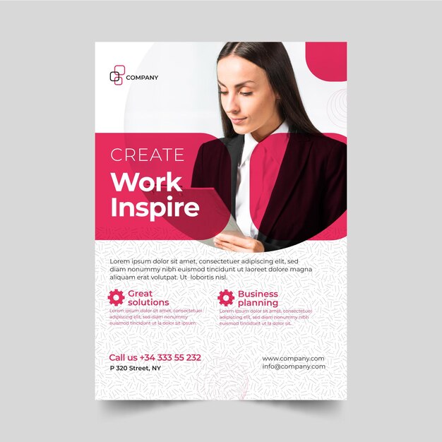 Business woman flyer template