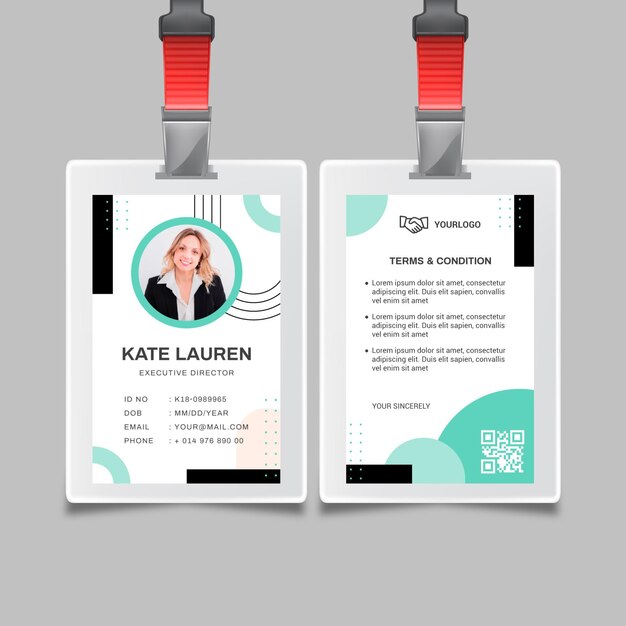 Business woman id card template