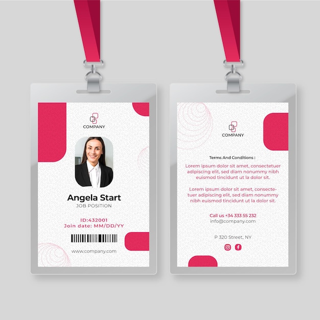 Business woman id card template