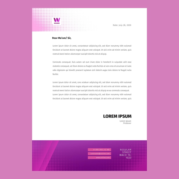 Business woman letterhead template