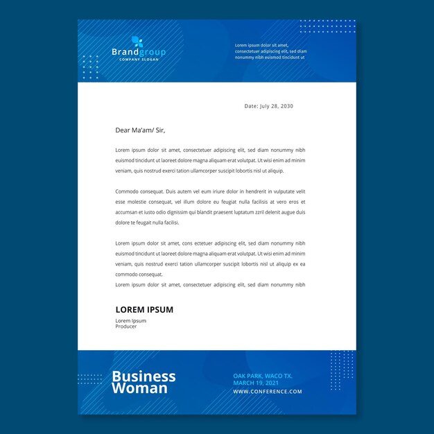 Business woman letterhead template