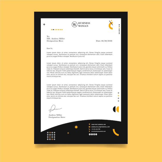 Business woman letterhead template