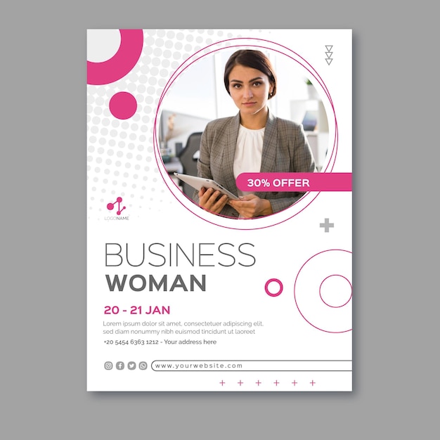 Business woman poster template