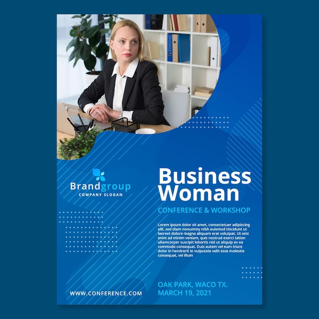 Business woman poster template