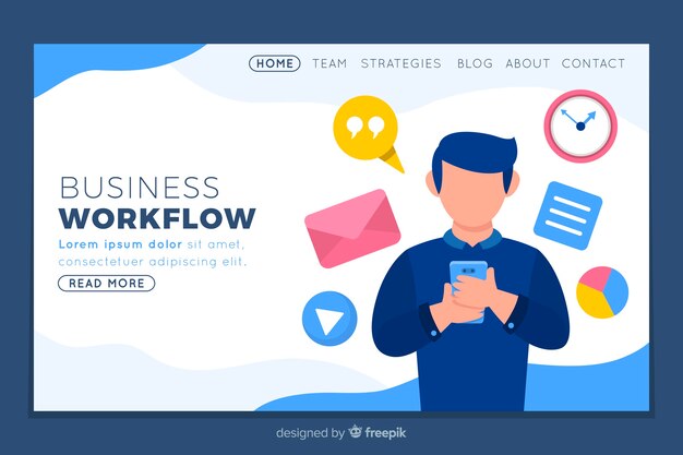 Business workflow landing page